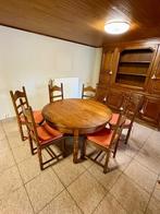 eettafel met 6 stoelen in eik, Huis en Inrichting, Tafels | Eettafels, Ophalen, Gebruikt, Vijf personen of meer, Eikenhout
