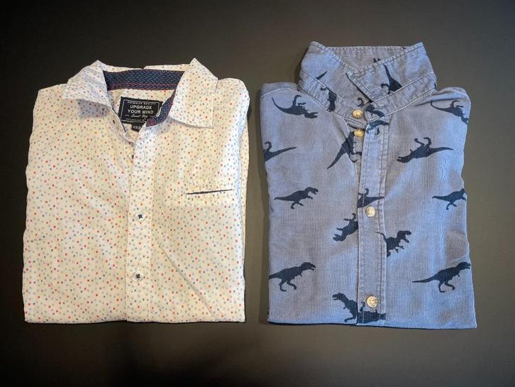 2 hemden (lange mouwen) - Maat 122, Kinderen en Baby's, Kinderkleding | Maat 122, Zo goed als nieuw, Jongen, Overhemd of Blouse