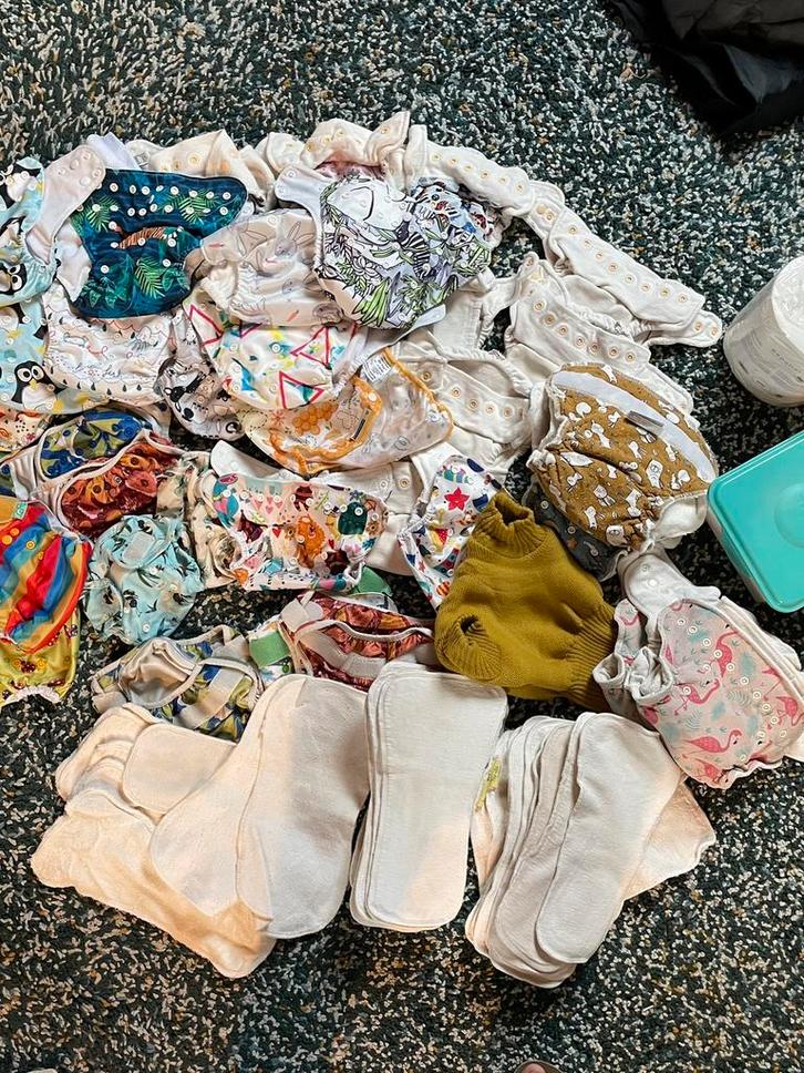 Grote set wasbare luiers, Kinderen en Baby's, Badjes en Verzorging, Gebruikt, Overige typen, Overige merken, Standaard, Ophalen