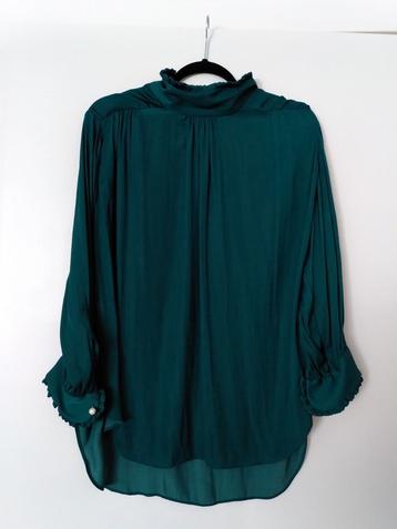 Donkergroene blouse Zara maat xl beschikbaar voor biedingen