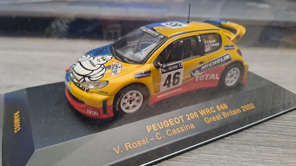 Rossi - Ixo 1/43 - Peugeot 206 WRC - Great Britain 2002, Enlèvement ou Envoi, Comme neuf
