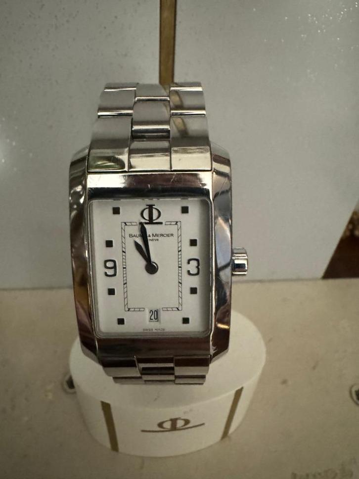 Mooi horloge Baume et Mercier Hampton stalen band full set, Handtassen en Accessoires, Overige Accessoires, Zo goed als nieuw