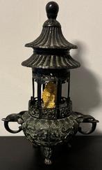 Bronzen wierookbrander met pagode en Boeddha - China 1950, Ophalen of Verzenden