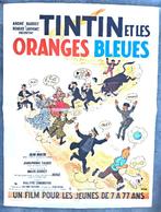 Kuifje ✅ Tintin et les oranges bleues ⭐ Hergé  60x80 cm, Ophalen of Verzenden, Kuifje, Gebruikt, Plaatje, Poster of Sticker