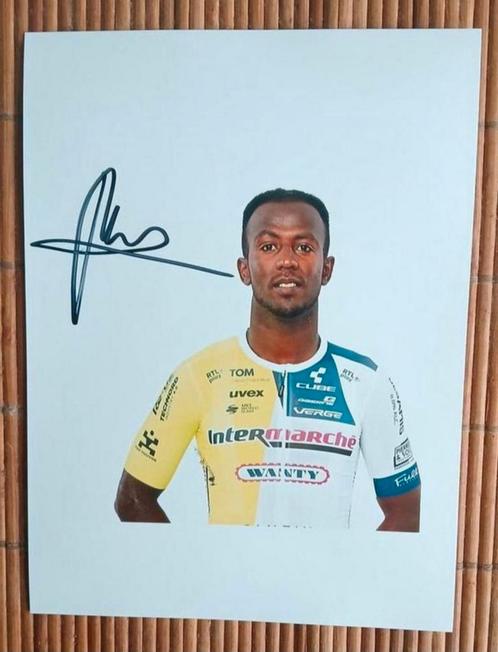 Gesigneerde foto van Biniam Girmay., Sport en Fitness, Wielrennen, Nieuw, Verzenden