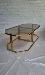 70s Vintage salon tafel in 2 delen, Huis en Inrichting, Tafels | Salontafels, Ophalen, Gebruikt, Glas