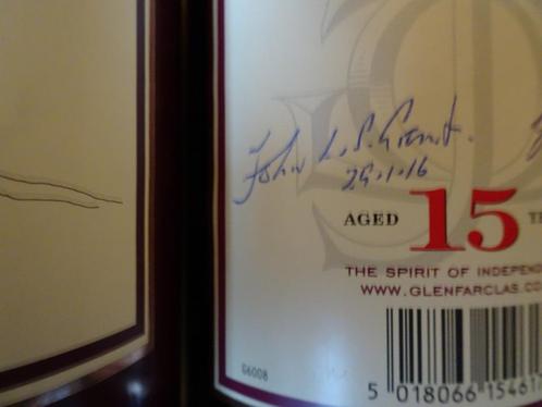 Glenfarclas Single Malt whisky15 yo DUBBEL GESIGNEERD!!!!, Verzamelen, Wijnen, Nieuw, Vol, Ophalen