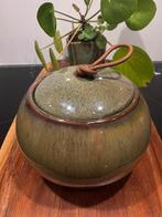 Keramieken pot met deksel – groen glazuur, Antiek en Kunst, Ophalen