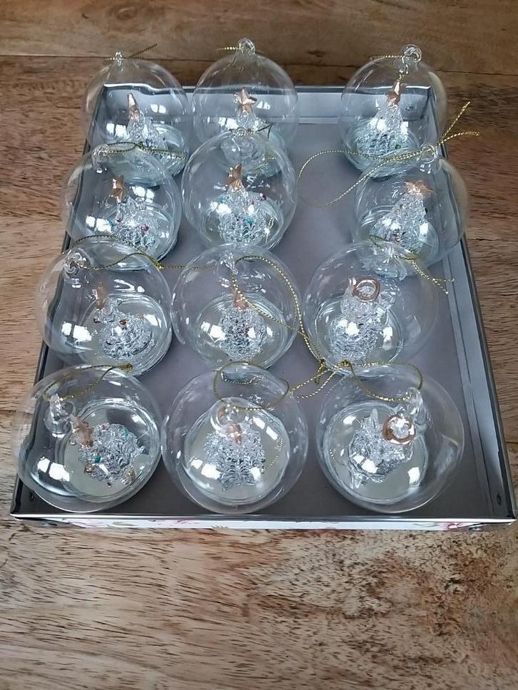 Kerst - glazen kerstbal met licht, Diversen, Kerst, Nieuw, Ophalen of Verzenden