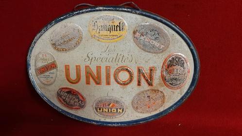 Enseigne publicitaire tole 1949 Brasseries de l'union Jumet, Collections, Marques & Objets publicitaires, Utilisé, Panneau publicitaire