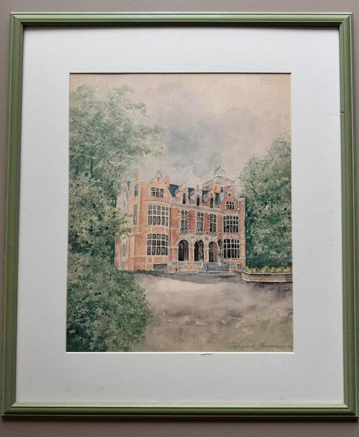 Schilderij Ingrid Geudens olieverf op doek 46 x 37, Antiek en Kunst, Kunst | Litho's en Zeefdrukken, Ophalen