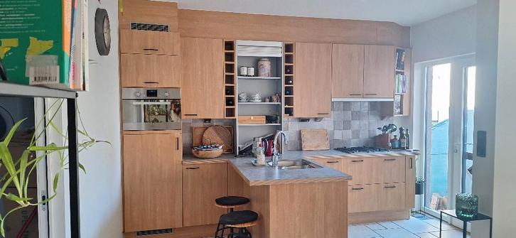 Tweedehands keuken, Huis en Inrichting, Keuken | Complete keukens, Gebruikt, Enkelwandige keuken, Bruin, Ophalen