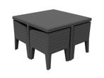 Keter Columbia tuinset met 4 stoelen, Tuin en Terras, Tuinsets en Loungesets, Ophalen, 4 zitplaatsen, Kunststof, Zo goed als nieuw