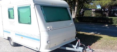 Caravan Adria 430 dk te koop met rubberboot, Caravans en Kamperen, Caravans, Particulier, tot en met 4, 750 - 1000 kg, Overige