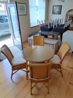Rieten stoelen en tafel luigi Lloyd loom, Huis en Inrichting, Stoelen, Ophalen, Bruin, Riet of Rotan, Zo goed als nieuw