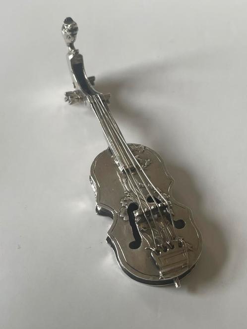 Massief zilveren Miniatuur viola d’Amore. (1831-1868), Antiek en Kunst, Antiek | Zilver en Goud, Zilver, Verzenden