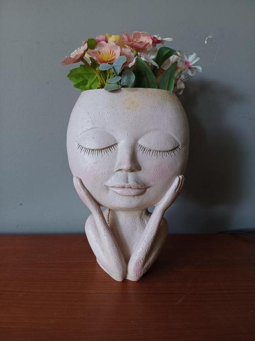Bloempothoofdje, Tuin en Terras, Bloempotten, Zo goed als nieuw, Kunststof, Binnen, Balkon, Tuin, Minder dan 40 cm, Minder dan 25 cm
