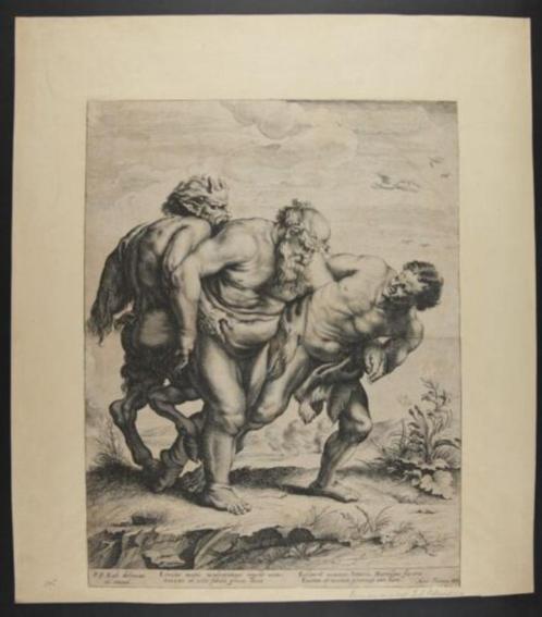 Uitzonderlijke gravure van Rubens: Dronken Silenus, Antiek en Kunst, Kunst | Etsen en Gravures, Ophalen of Verzenden