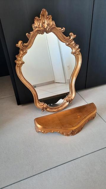 BEAU MIROIR DORÉ AVEC CONSOLE, Enlèvement