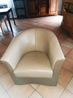 Fauteuil en cuir beige pivotant, Enlèvement, Comme neuf, Cuir