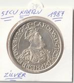 5 ECU KAREL V 1987 ZILVER, Postzegels en Munten, Munten | België, Ophalen of Verzenden, Zilver, Zilver