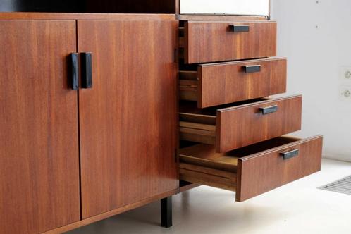 Vintage meubels voor pastoe/bibliotheekbar/Jaars 60, Huis en Inrichting, Kasten | Boekenkasten, Gebruikt, 200 cm of meer, 150 tot 200 cm