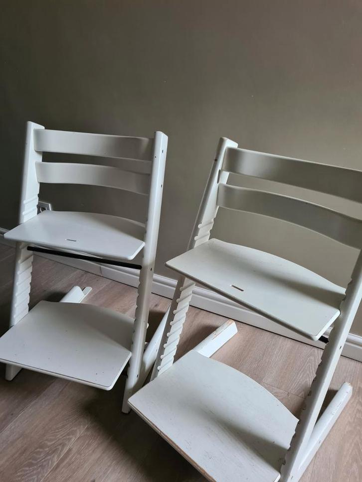 Stokke tripp trapp stoel wit, Kinderen en Baby's, Kinderstoelen, Gebruikt, Meegroeistoel, Stoelverkleiner, Ophalen