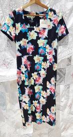 Bloemenjurk met zwarte achtergrond (Engels merk), Zwart, Nieuw, Maat 36 (S), Onder de knie
