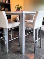 Hoge tafel met bijhorende stoelen, Huis en Inrichting, Tafels | Eettafels, 50 tot 100 cm, Overige materialen, Modern, Gebruikt