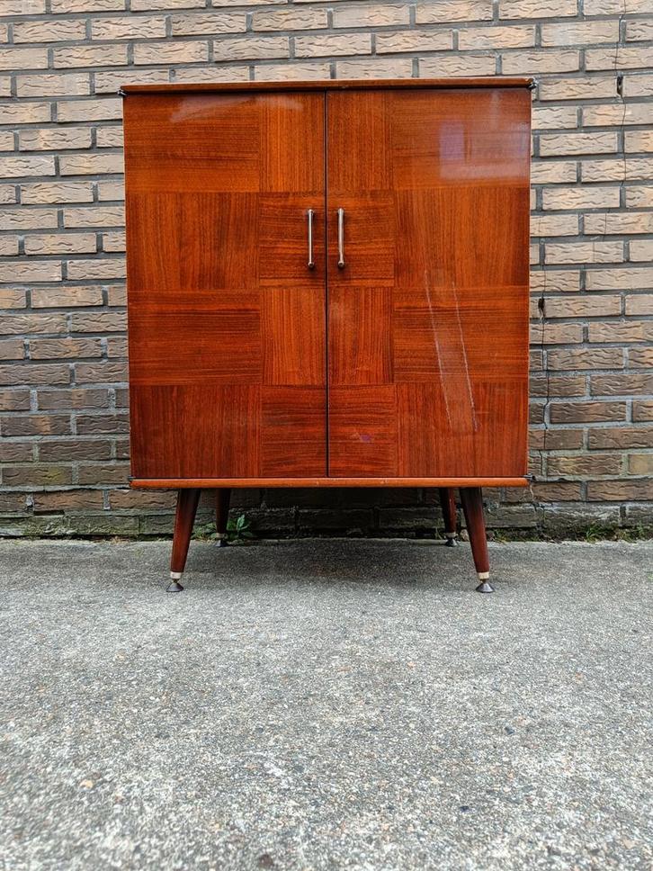 Vintage barkast / wandkast jaren 70, Huis en Inrichting, Kasten | Dressoirs, Gebruikt, Ophalen