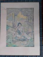 René Plomteux  1912 - 1991   Aquarel Paradijs, Verzenden