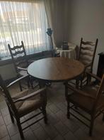 eiken ronde tafel met 4 stoelen, Antiek en Kunst, Ophalen
