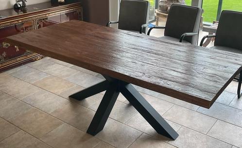 Grande table de salon en Teck véritable 220 x 1 m, Huis en Inrichting, Tafels | Salontafels, Zo goed als nieuw, Teakhout, Ophalen
