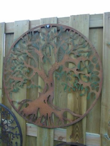 arbre de vie un cercle décoration murale en f-forgé couleur.