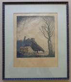 DIRK BAKSTEEN / KEMPISCHE HOEVE / ZW-W ETS / 45x29cm / KADER, Antiek en Kunst, Kunst | Litho's en Zeefdrukken, Ophalen of Verzenden