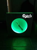 Carlsberg verlichting flesje in glas gesetteld, Verzamelen, Biermerken, Overige merken, Reclamebord, Plaat of Schild, Gebruikt