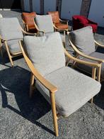 relax stoel merk Ercol + pouf, Ophalen, Zo goed als nieuw, Stof