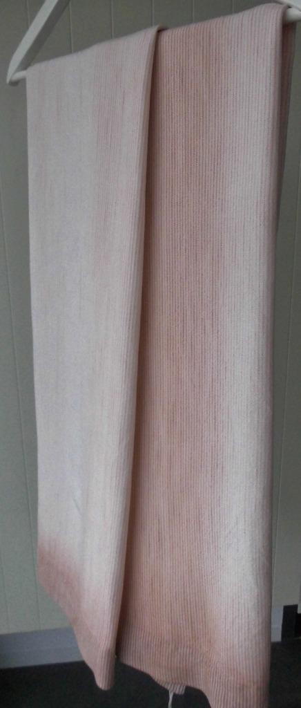 1 paar roze gradiëntgordijnen, hoogte 137 cm, Huis en Inrichting, Stoffering | Gordijnen en Lamellen, Gebruikt, 100 tot 150 cm