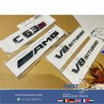 W204 W205 C205 C63 S AMG LOGO SET ZWART EMBLEMEN Mercedes C, Auto-onderdelen, Gebruikt, -, Ophalen of Verzenden, -
