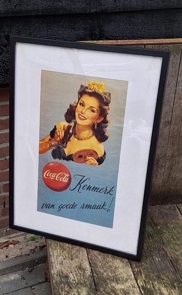 Coca Cola poster, authentieke herdruk van de oorlogsposter. beschikbaar voor biedingen