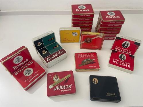 Set vintage sigarenblikken, Collections, Boîte en métal, Utilisé, Enlèvement