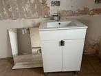 Wastafeltje met spiegel en lamp, Ophalen, Zo goed als nieuw
