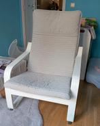 Fauteuil Ikea "Poang" blanc et beige, Maison & Meubles, 125 cm ou plus, 125 à 150 cm, Enlèvement, Utilisé