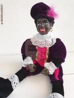 Authentieke etalage zwarte Piet pop - 45cm, paars/roze, Verzenden