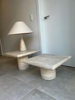 Salontafeltjes Travertin, Huis en Inrichting, Tafels | Salontafels, Ophalen, Overige materialen, 50 tot 100 cm, Vierkant