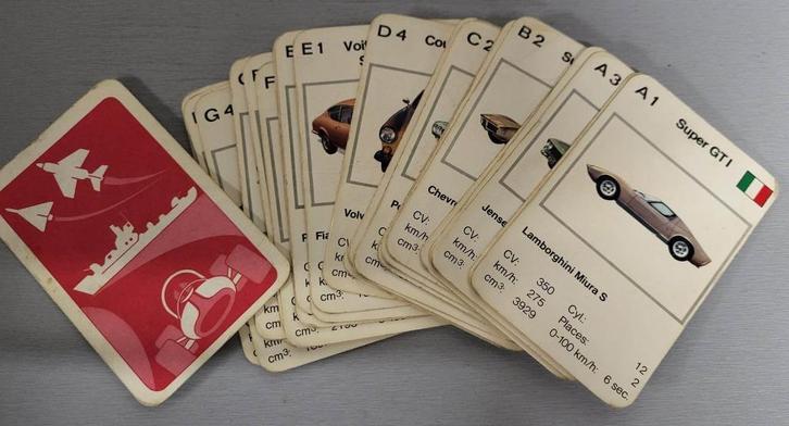 VINTAGE Jeu (de cartes) d'atout Quartet VOITURES, Verzamelen, Speelkaarten, Jokers en Kwartetten, Gebruikt, Speelkaart(en), Ophalen of Verzenden