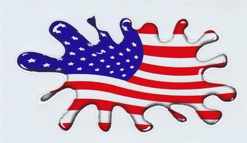 USA [Amerikaanse vlag] verfspat sticker #3, Motos, Accessoires | Autocollants, Envoi