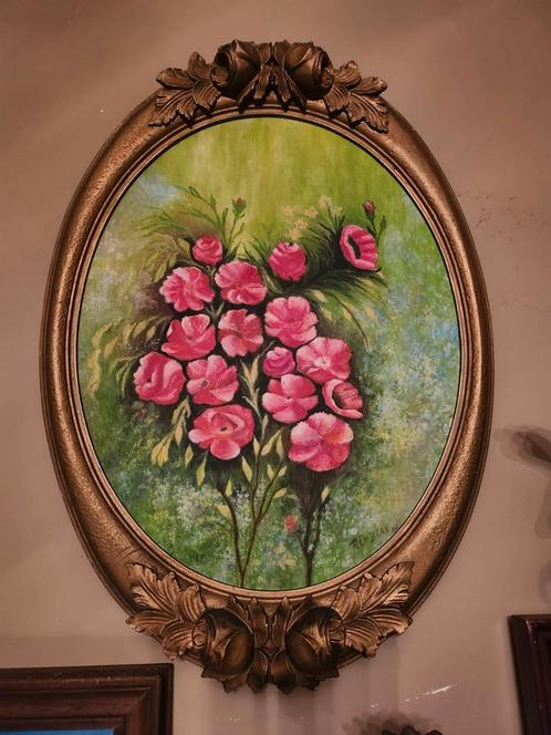 Zeer mooi schilderij in ovale kader., Antiek en Kunst, Kunst | Schilderijen | Klassiek, Ophalen