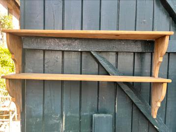 Houten wandrekje met 2 plankjes – rustiek & decoratief! beschikbaar voor biedingen