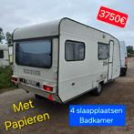 Caravan Adria 5,5m met papieren Badkamer 4 slaapplaatsen B&B, Ophalen